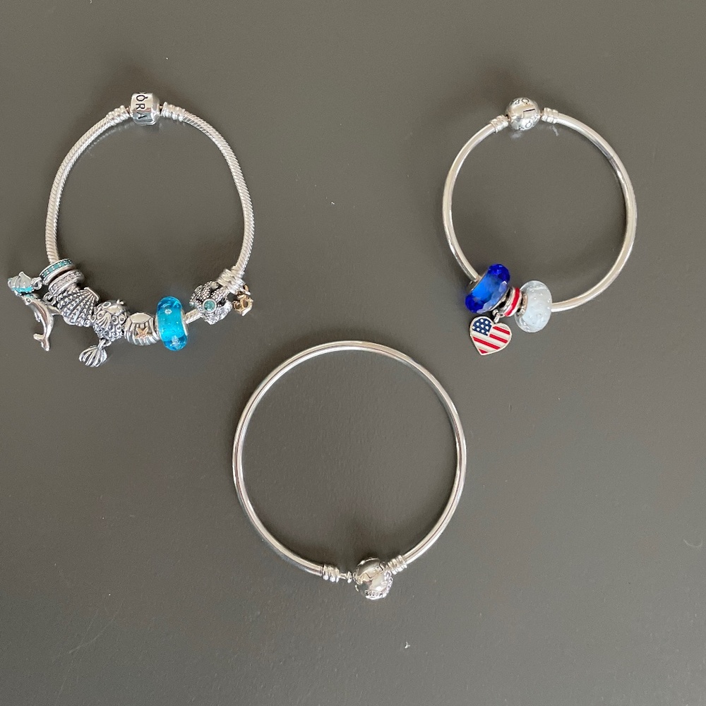 Pandora bracelets and earrings
